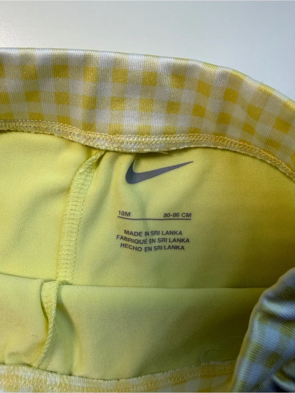 Nike White Tank Yellow Gingham Skirt Set Golf Tennis Summer Accent T1